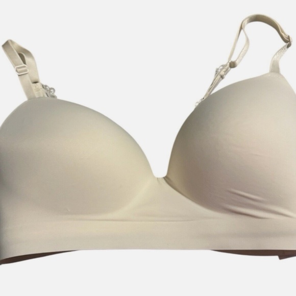 Soma Enbliss Luxe Wireless Lace J Hook 34D Ivory Back Closure Racerback Option - Picture 3 of 4